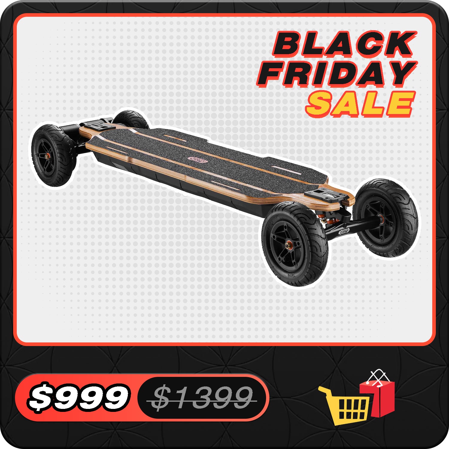 Electric Skateboard 木目調 MEEPO Hurricane Bamboo-Ultimate Off-Road Electric Skateboard Mastery