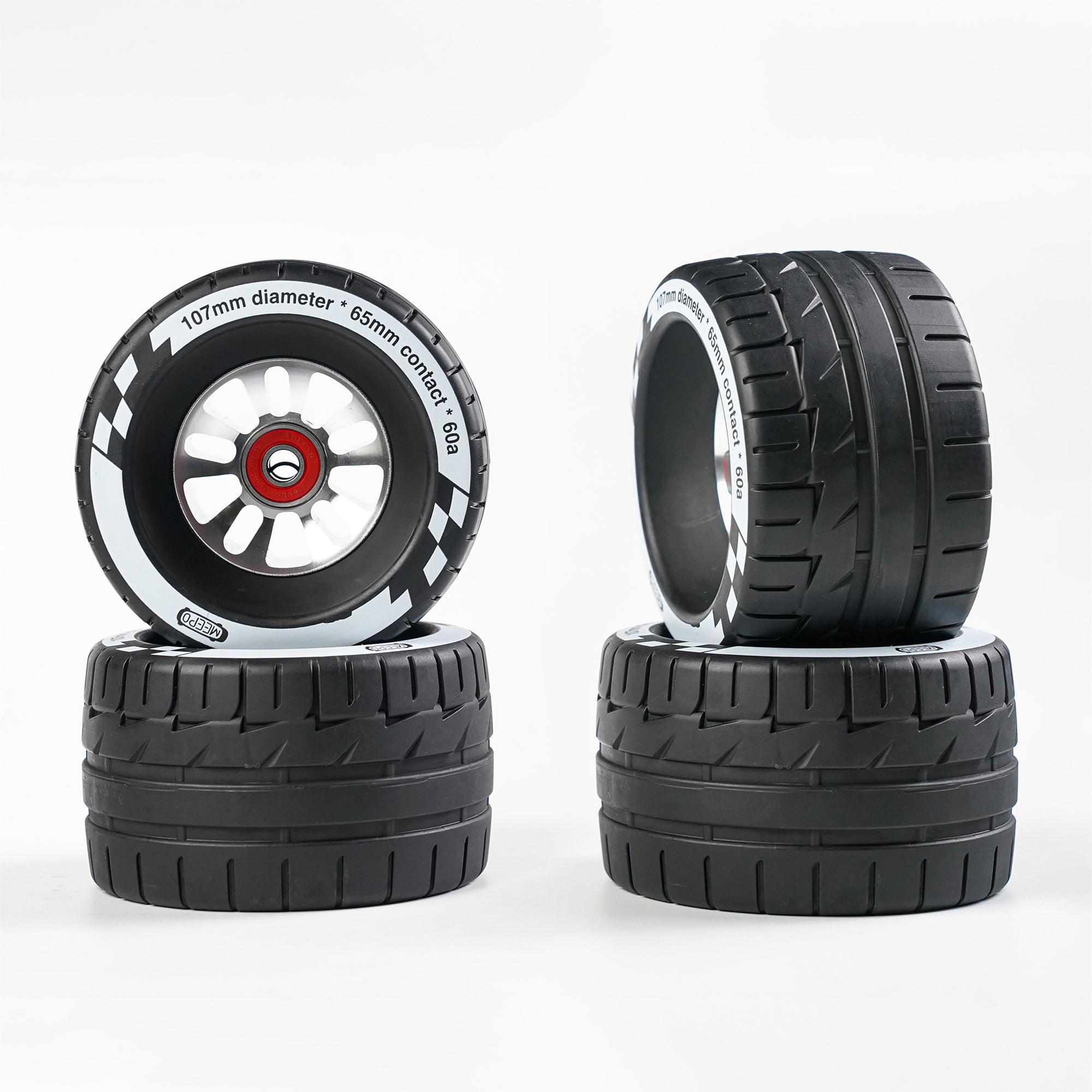 Meepo Cyclone 107s Rubber Wheels – Exclusive 107mm Comfort Grip Upgrade