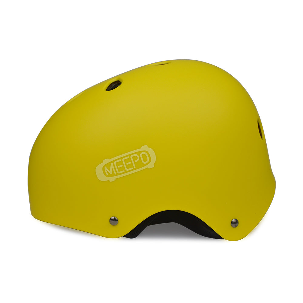 Meepo 2026 Helmet. This product is a matte black protective helmet designed for outdoor sports like skateboarding and cycling