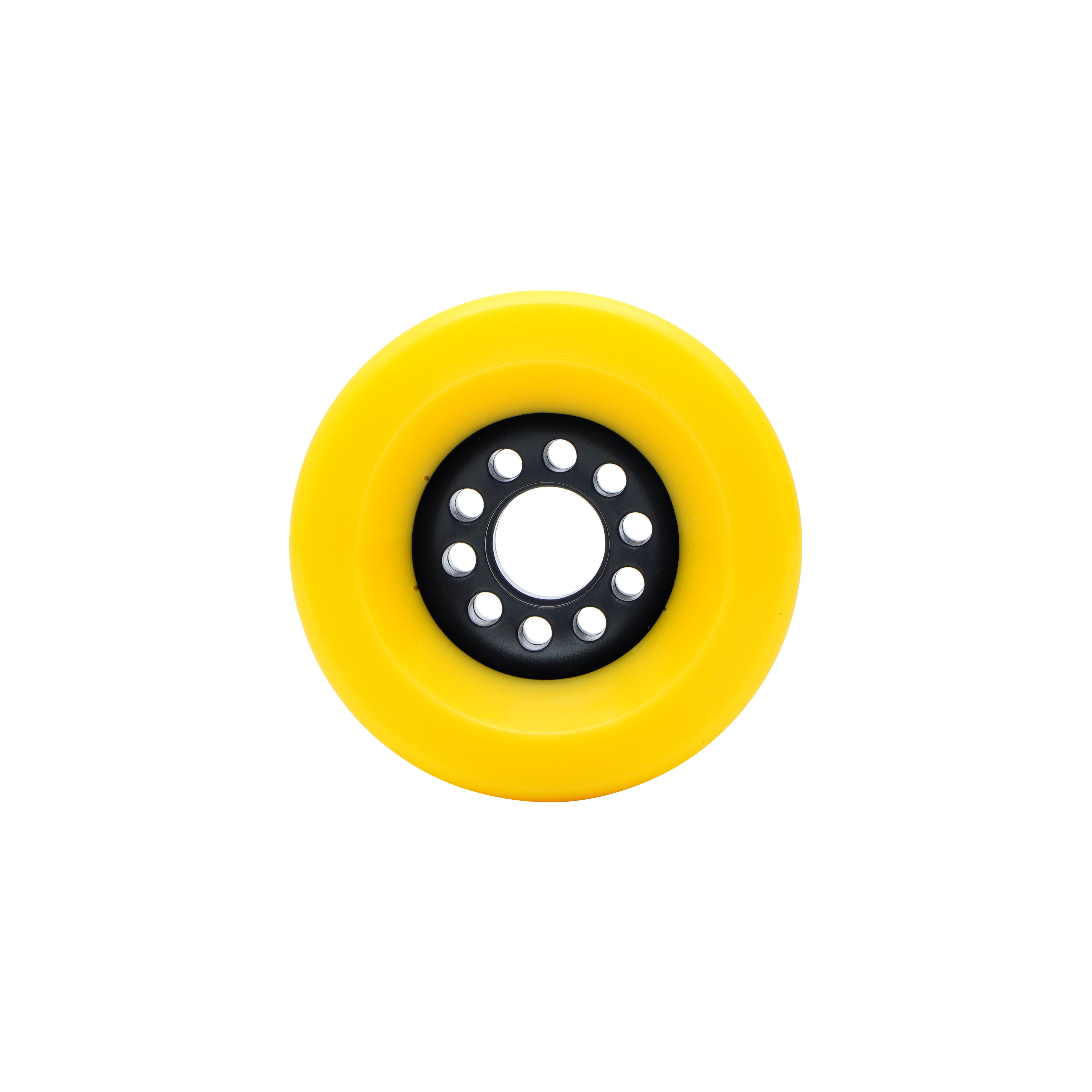 Yellow Boa Hatchling 90mm longboard wheel, designed for comfort and speed.