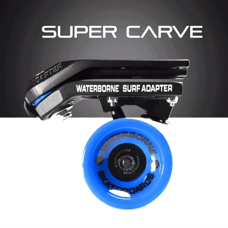 Waterborne Surf Adapter with blue wheel for enhanced skateboard maneuverability