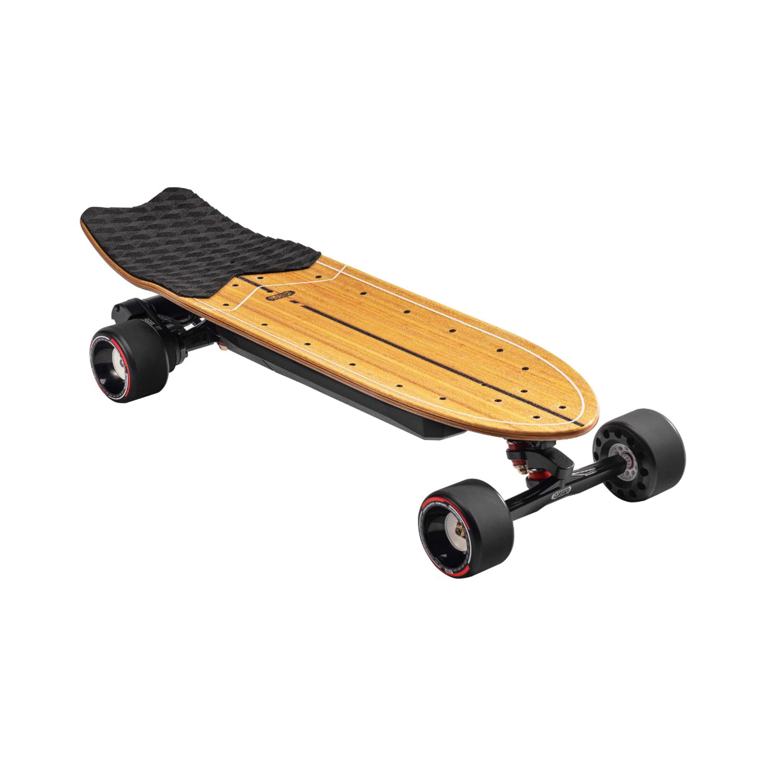 Meepo Flow skateboard with bamboo deck and compact design for urban commuting.