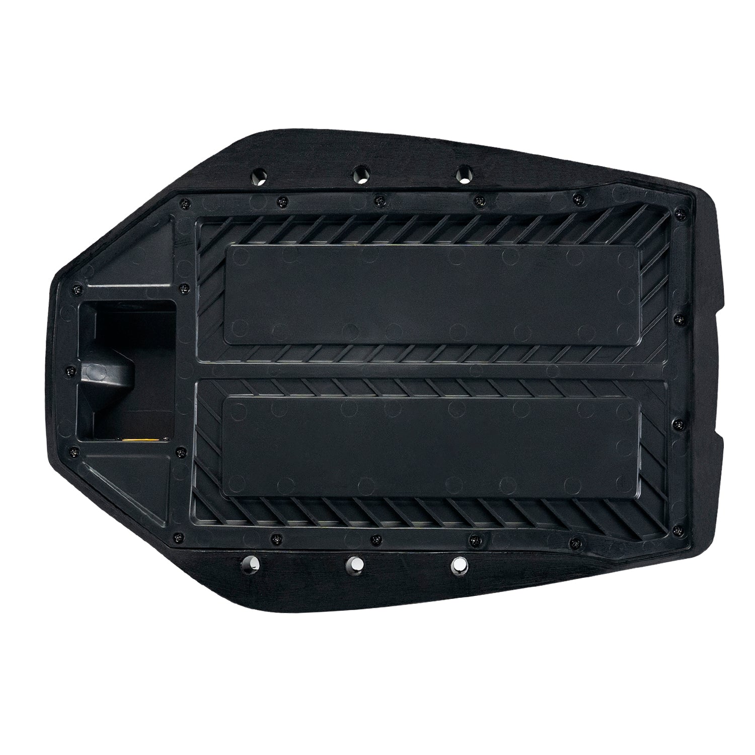 Battery case for Meepo Voyager electric skateboard, sleek black design.