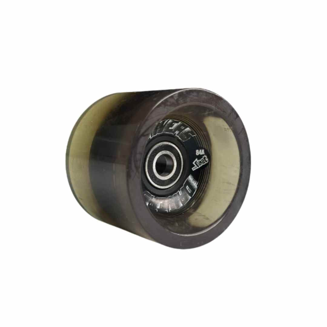 68mm translucent skateboard wheel with 84A durometer in black color