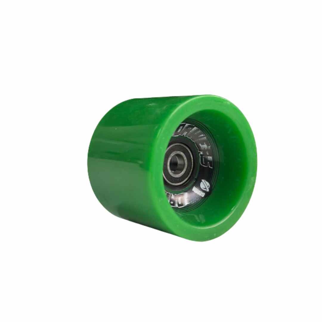 68mm green skateboard wheel with silver bearing
