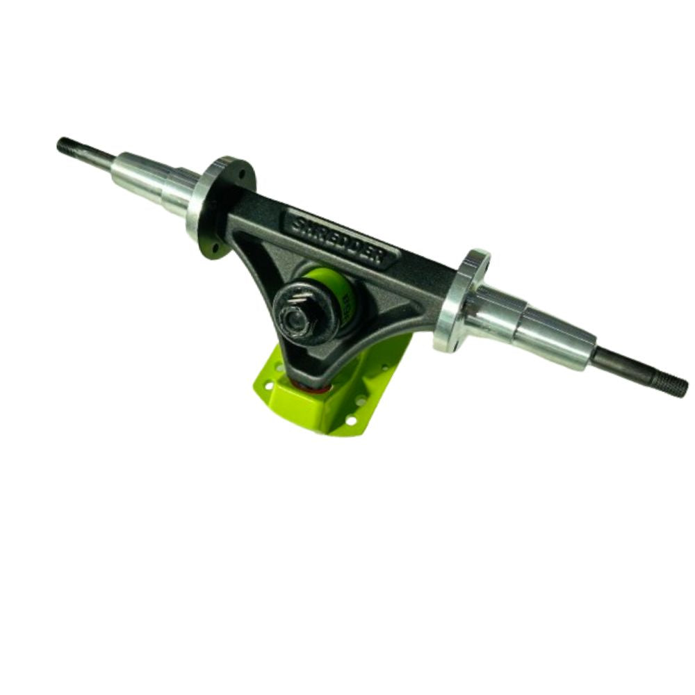 Durable skateboard truck with black metal and green base for Meepo electric boards