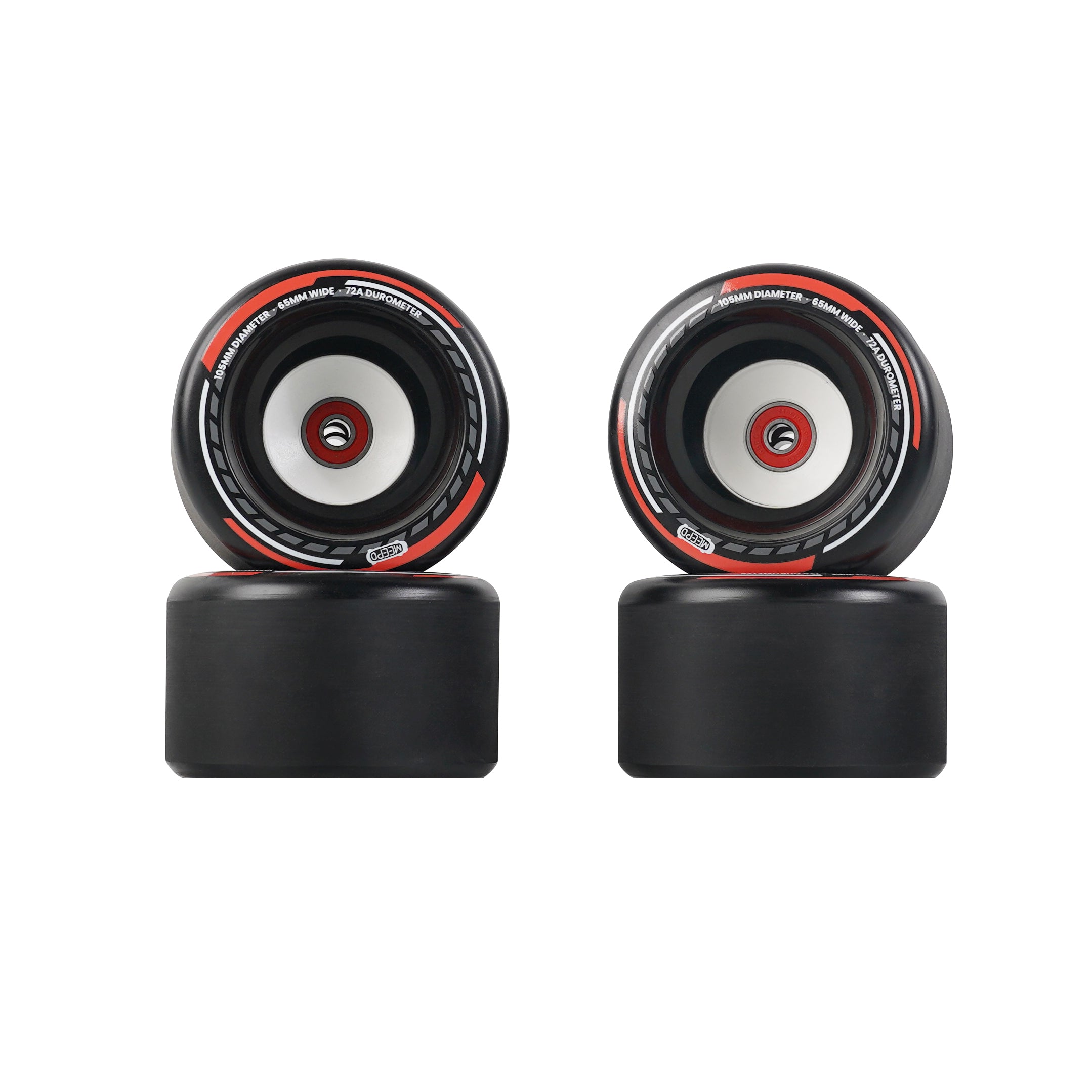 Meepo Cyclone 105s skateboard wheels set with enhanced grip and shock absorption