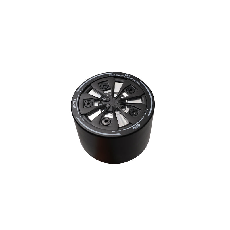 90 mm electric skateboard hub motor with six bolt holes and 83A durometer