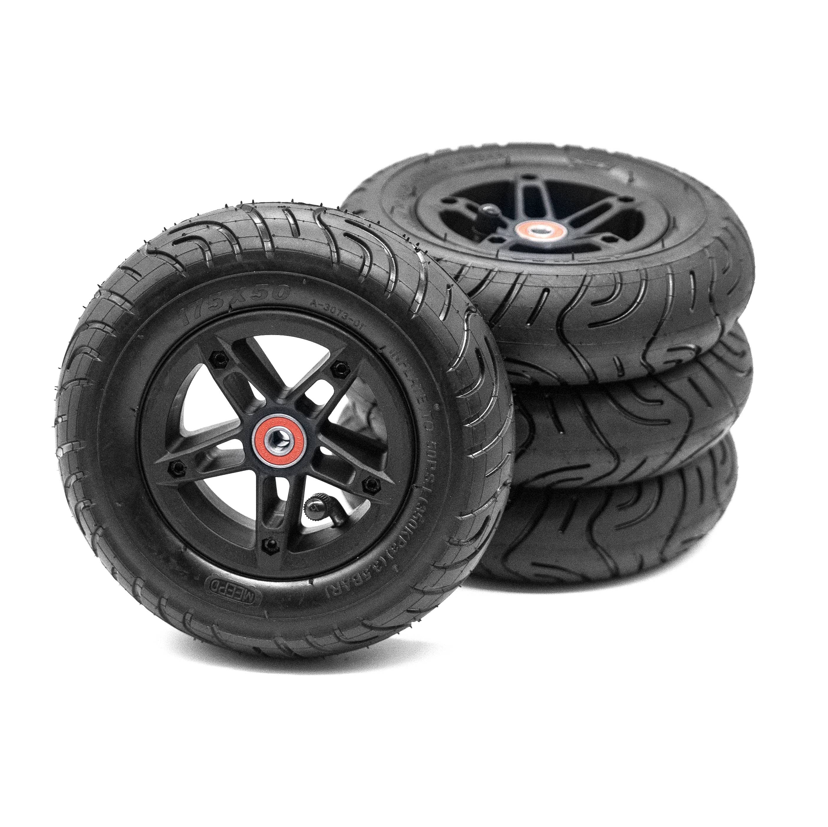 Set of four 175mm pneumatic tires for electric skateboards