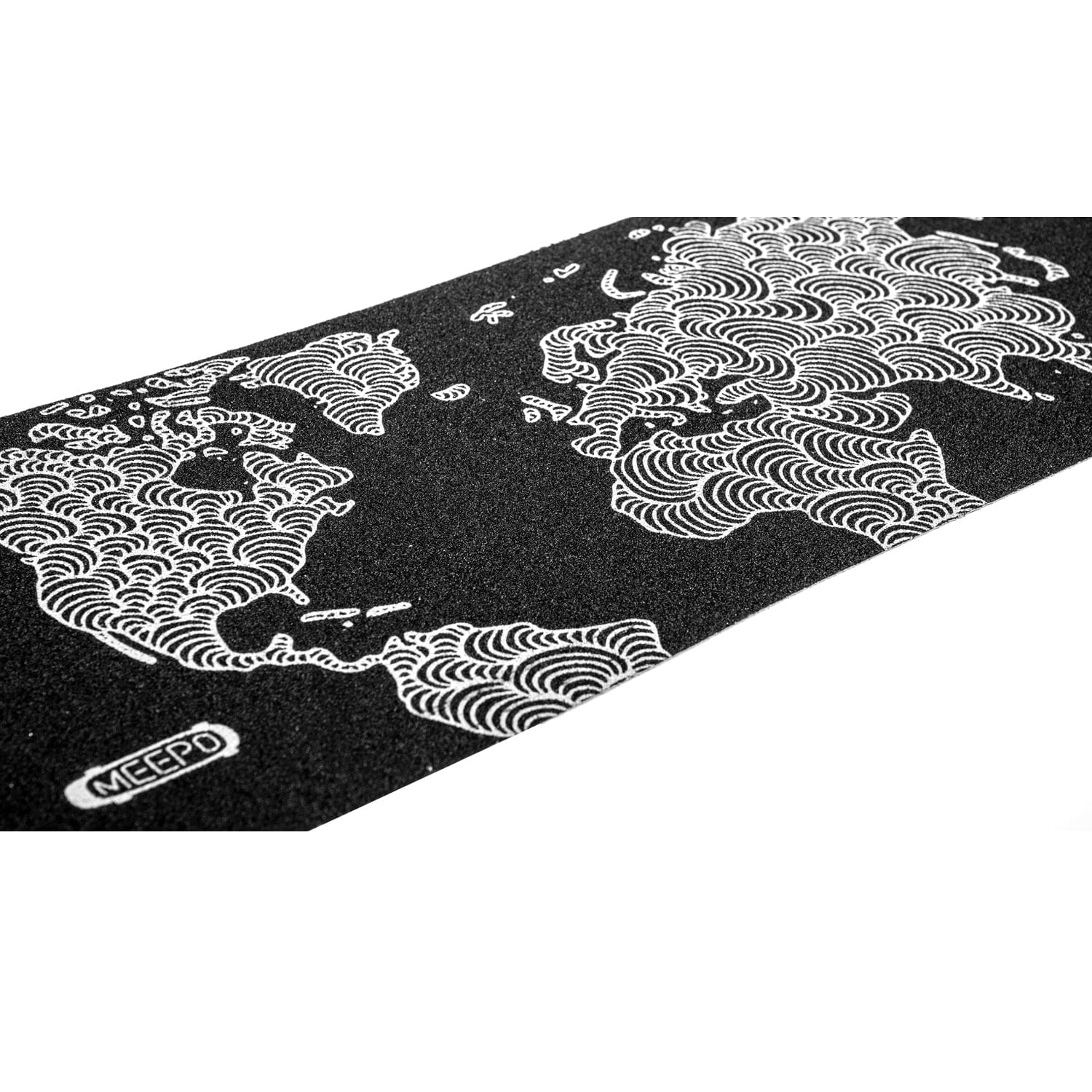 Worldmap grip tape design for Meepo Hurricane Series skateboard