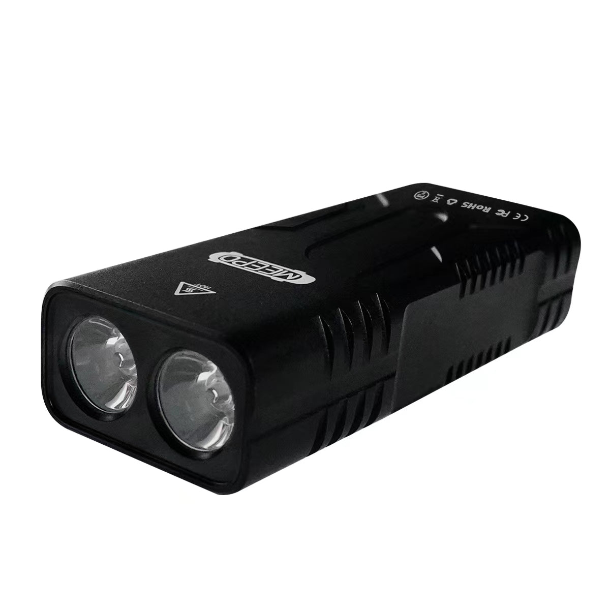 Black LED skateboard light with dual bulbs for enhanced night visibility
