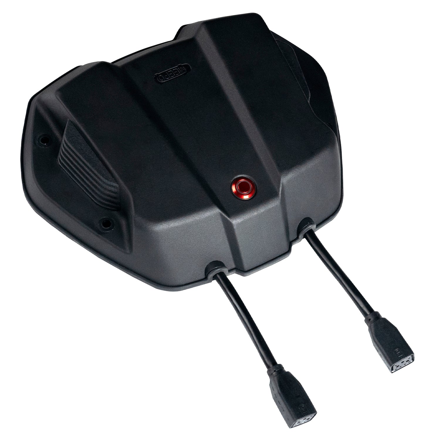 Black Electronic Speed Controller for electric skateboards with two output cables