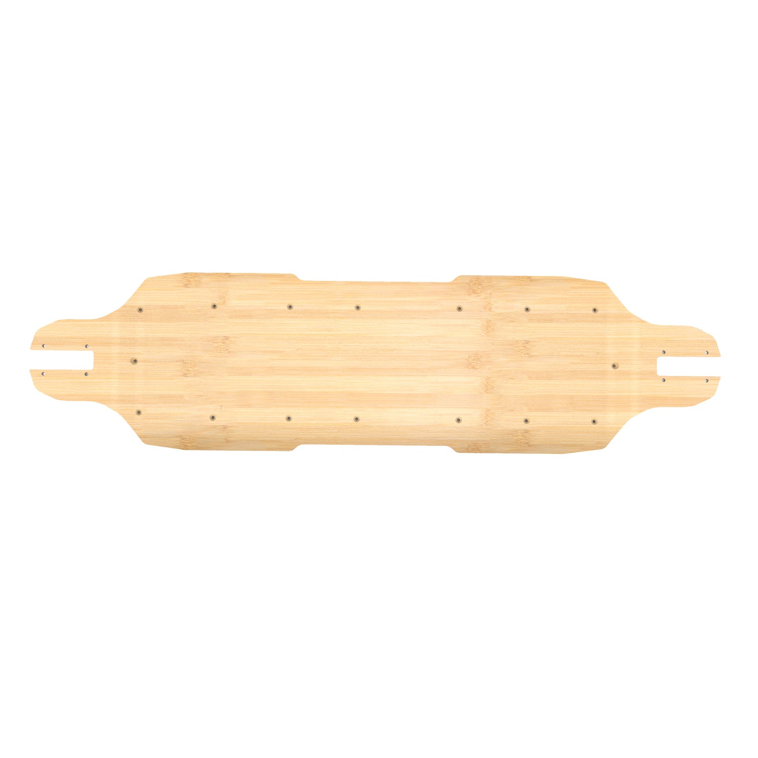 Bamboo skateboard deck for Hurricane model, sleek and minimal design.