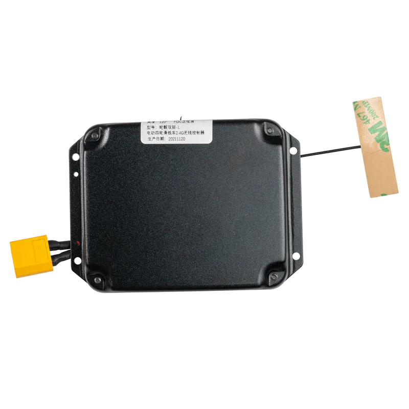 Meepo Board ESC for electric skateboards, featuring a black housing and yellow connector.