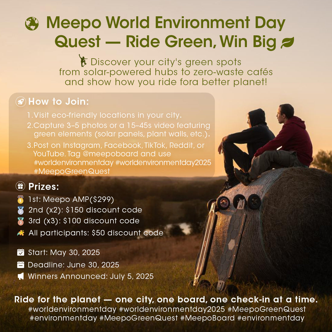 🌱 Meepo World Environment Day Quest: Ride Green, Win Big!