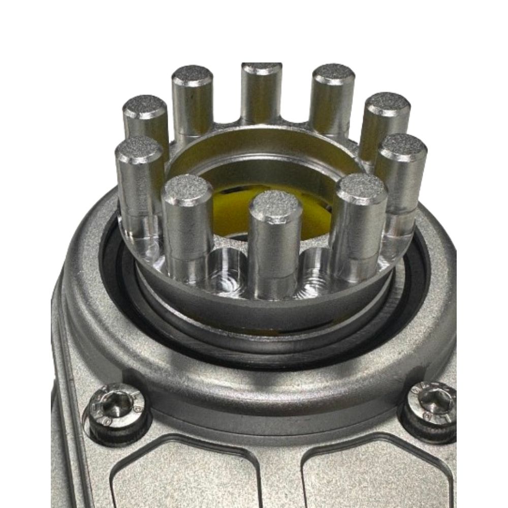 Detailed view of Meepo skateboard gear drive motor gear assembly components.