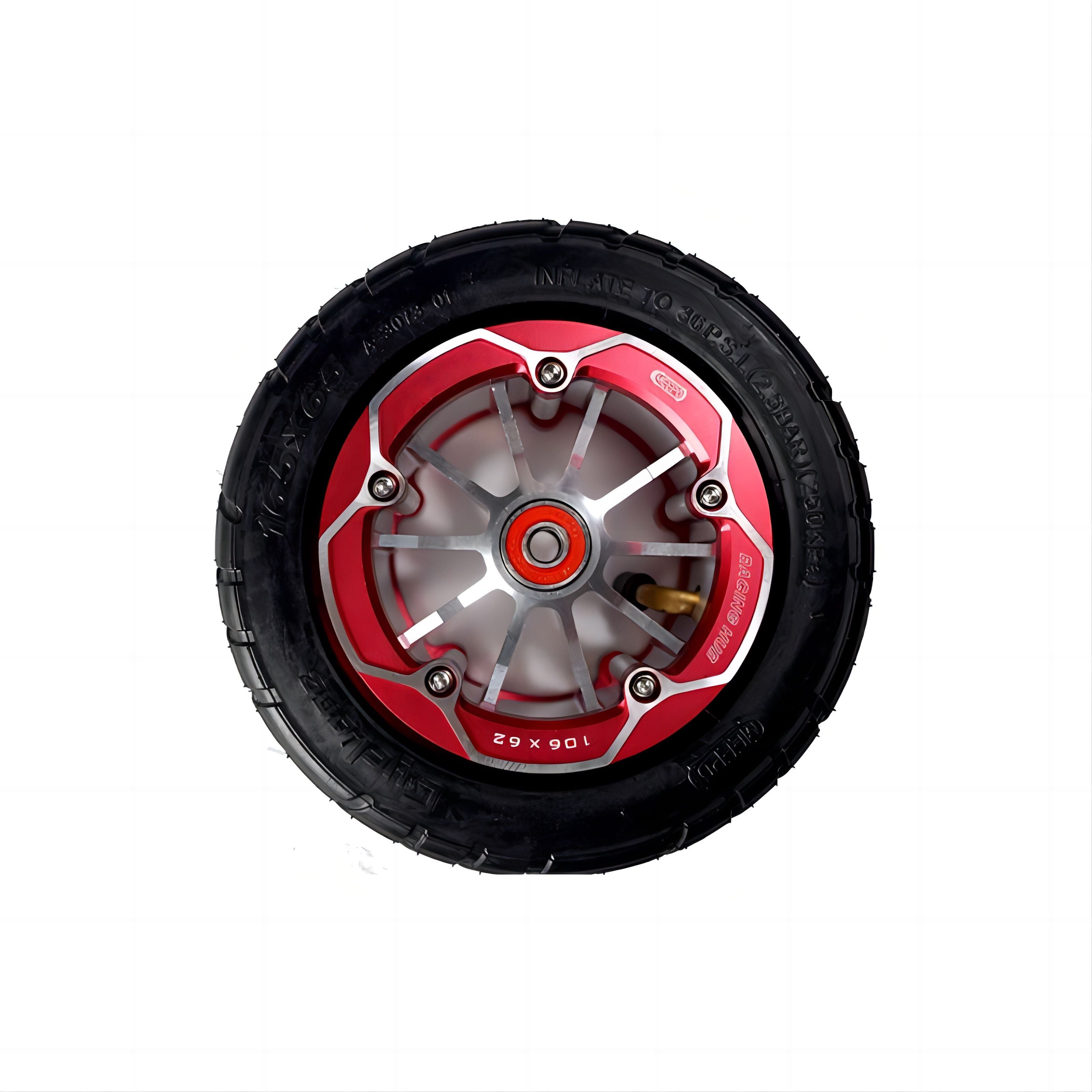 Cyclone 165s racing wheel with red rim for electric skateboards