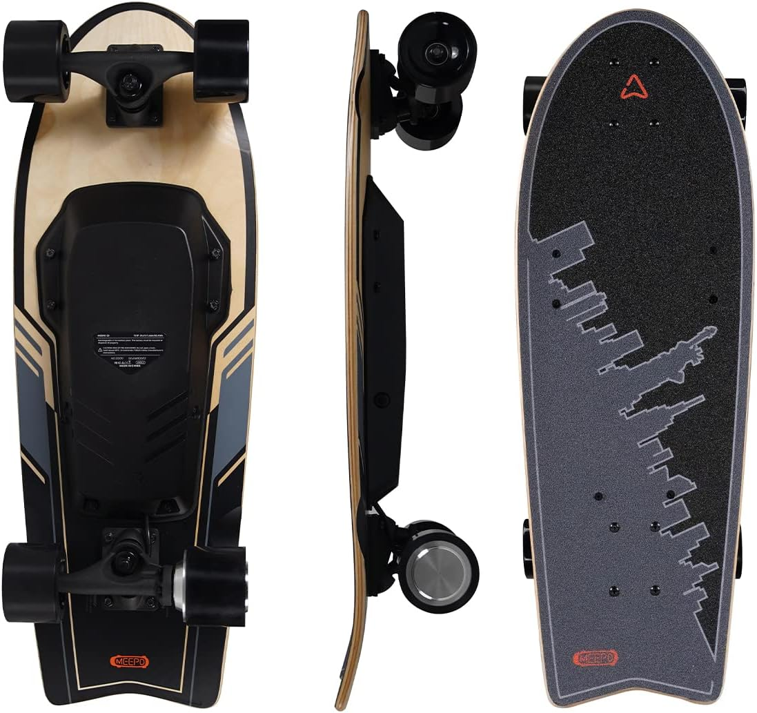 Skateboard Electrique Eco-flying avec télécommande sans Fil, Vitesse  Maximal 20 KM/H, Moteur brushless 350W Longboard Électrique