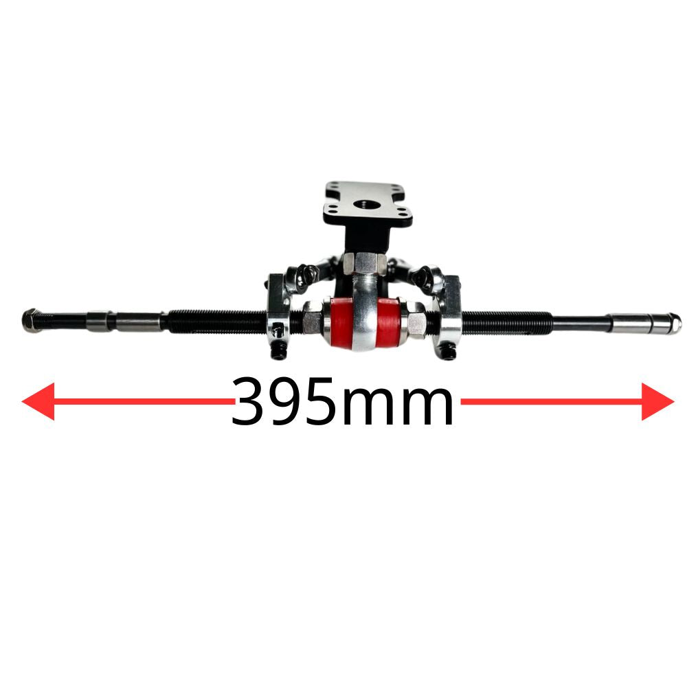 Meepo Monsoon Legacy Raceboard SRB 3 Link Truck chassis measuring 395mm for stability.