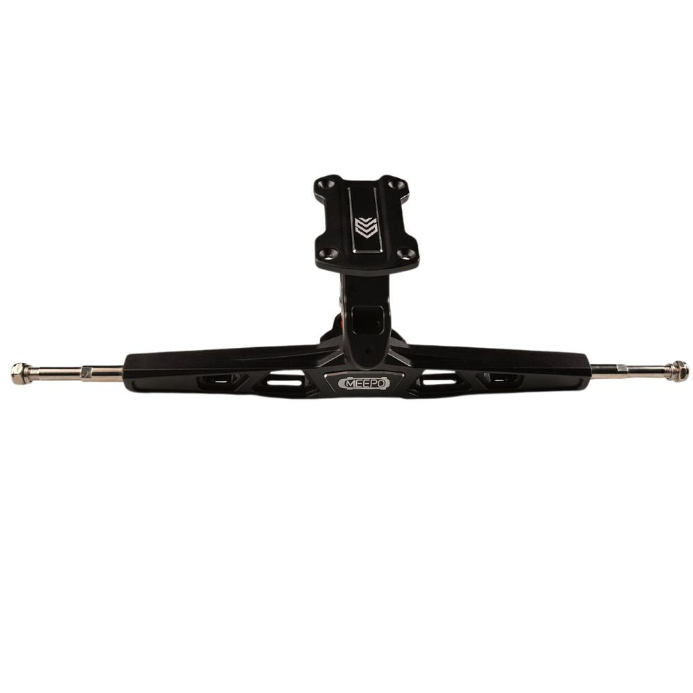 Meepo 10.5'' CNC truck for all-terrain skateboard in black with gear drive.
