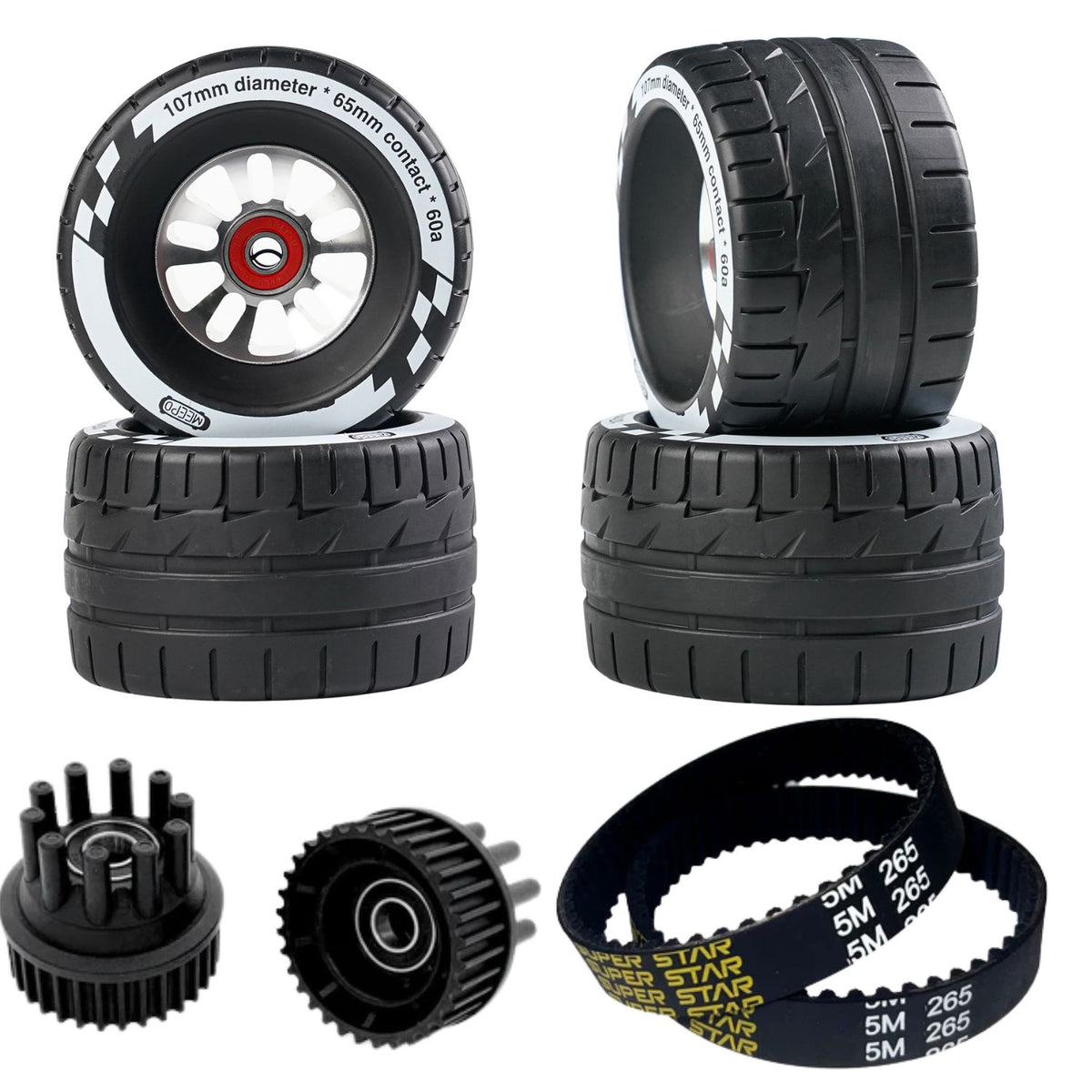 Cyclone Rims Meepo Cyclone 107s Rubber Wheels Set -Specifically for Rover