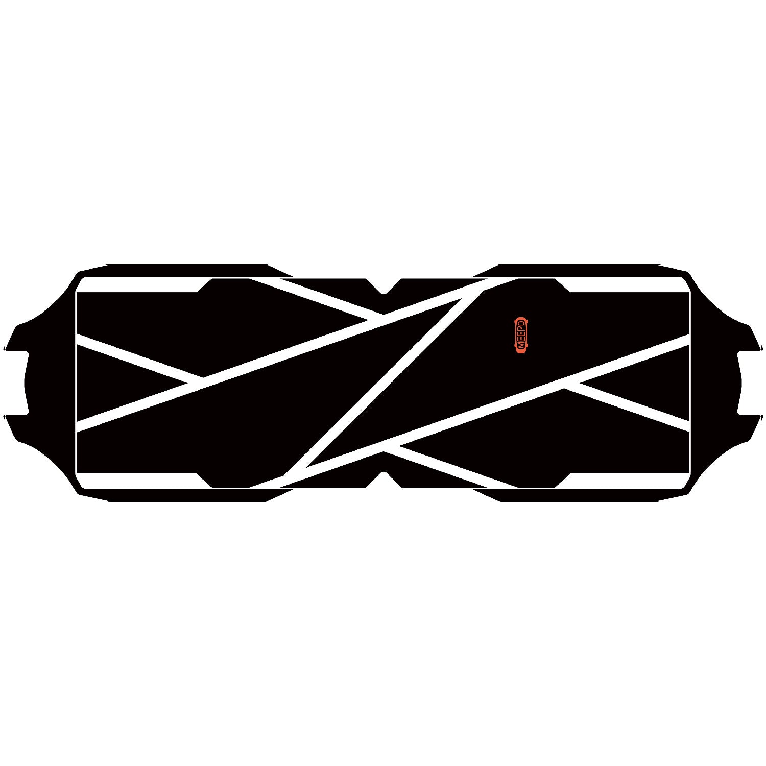 Black grip tape featuring angular white lines for Meepo Hurricane Series skateboard