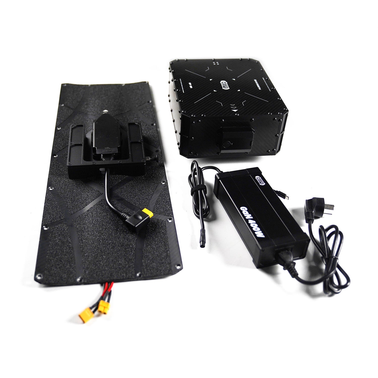 Meepo Surge battery pack with charger and deck cover for Hurricane skateboard