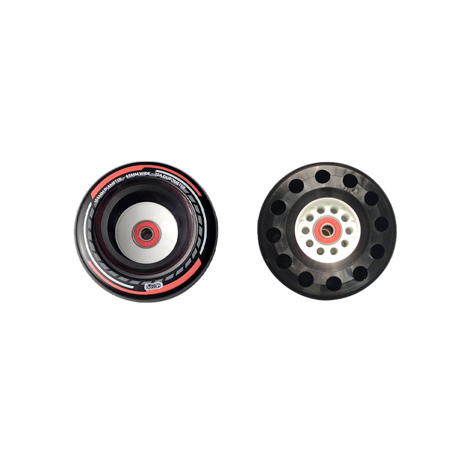 Meepo Cyclone 105s skateboard wheels showcasing grip and shock absorption design.