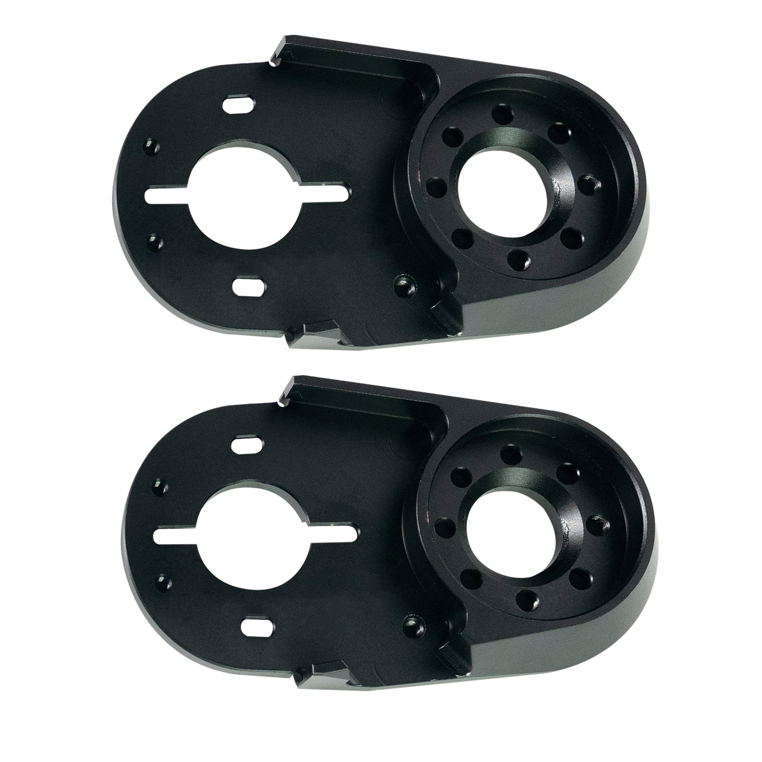 Black skateboard motor mounts for enhanced performance and stability
