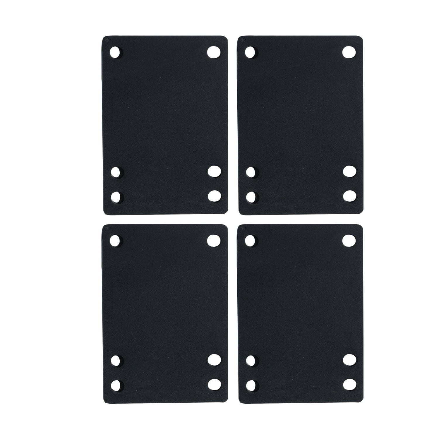 Set of four black skateboard riser pads for wheel clearance
