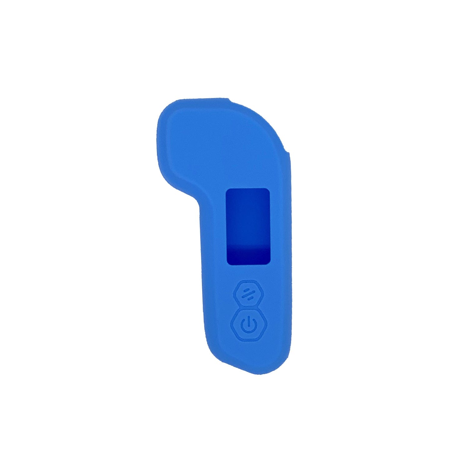 Blue silicone M4S Remote case showcasing button access and screen cutout.