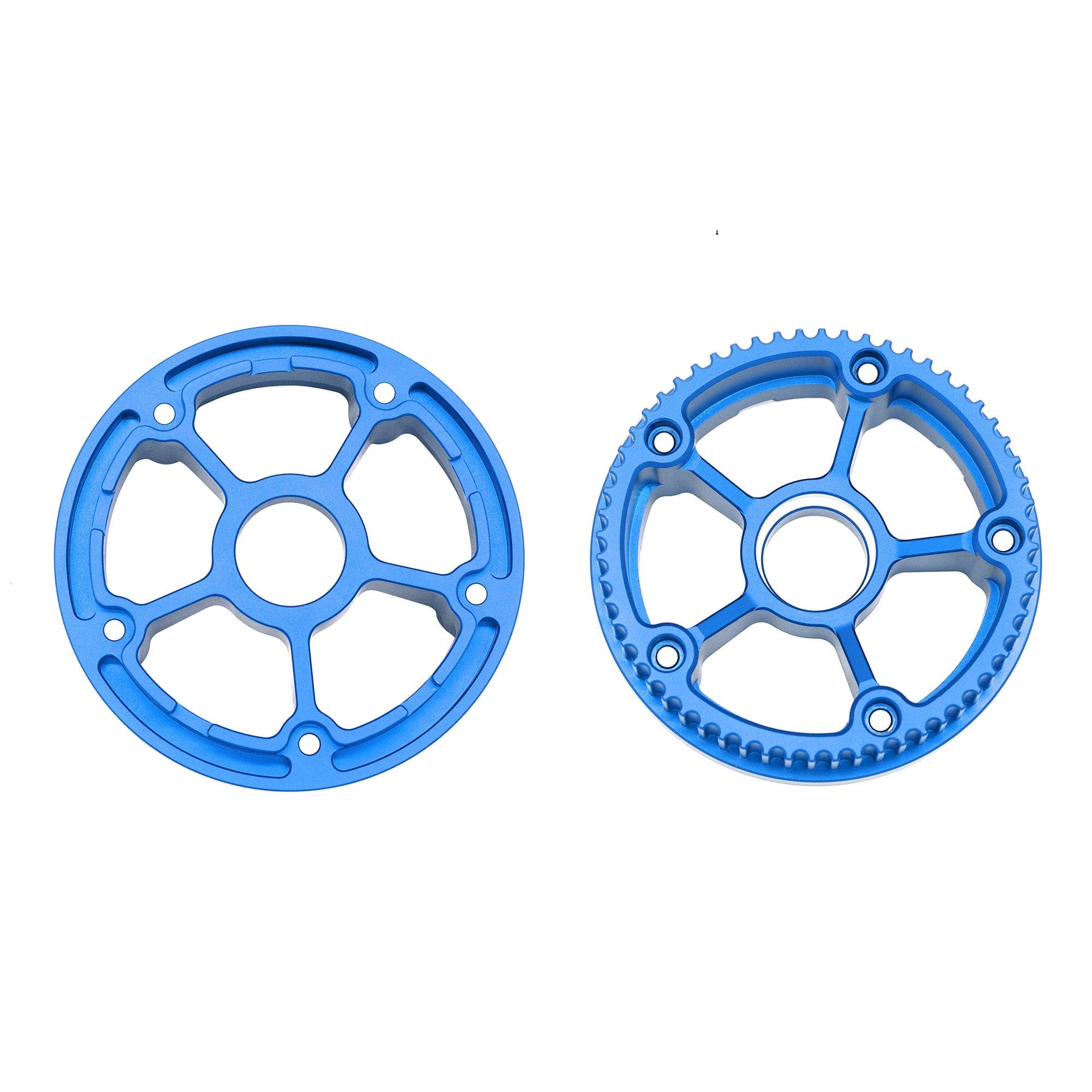 Blue wheel pulleys for Meepo electric skateboards with precision design.