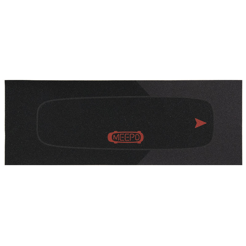 Meepo skateboard grip tape with logo for enhanced grip and sleek design.