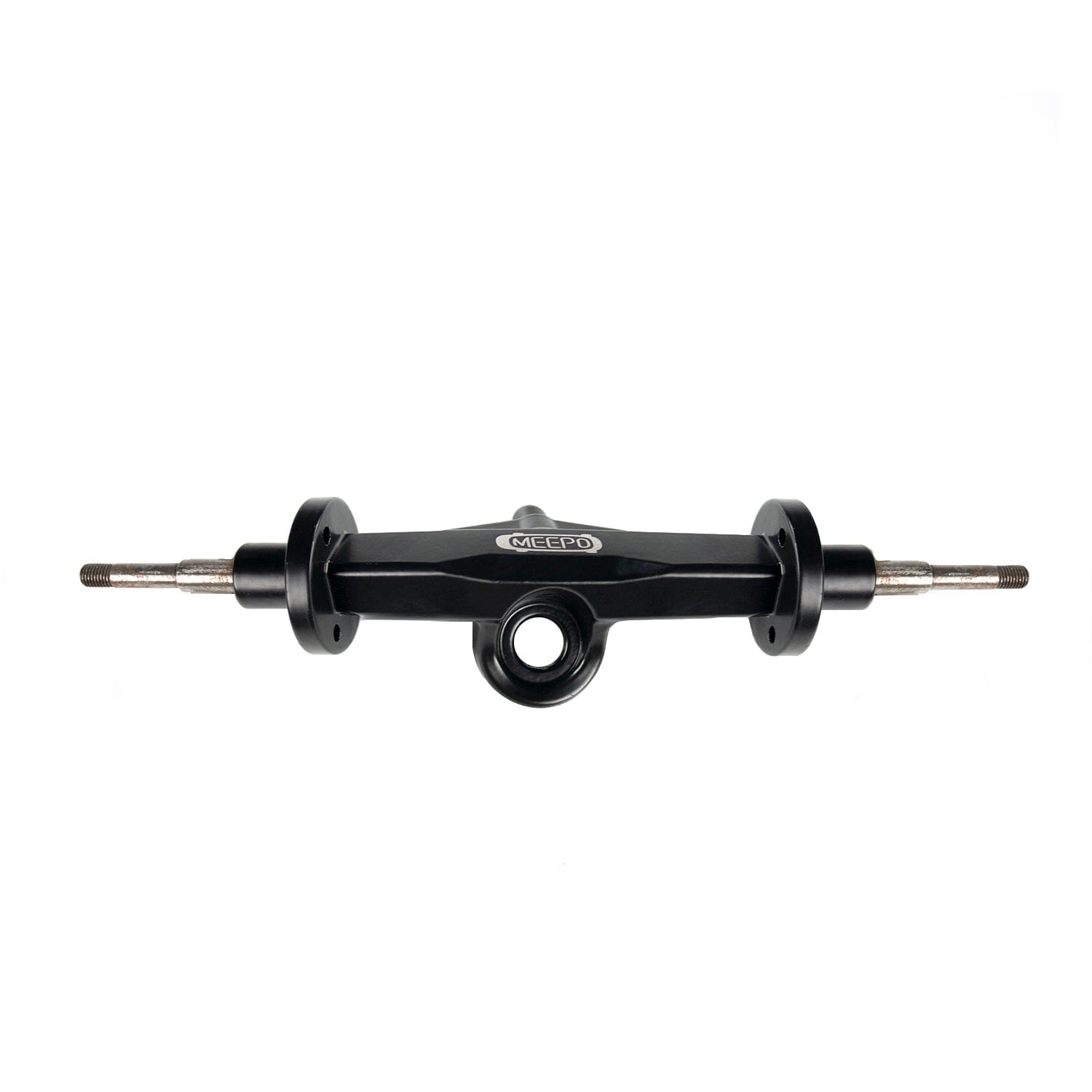 Black Meepo skateboard truck with axles and mounting points for easy installation