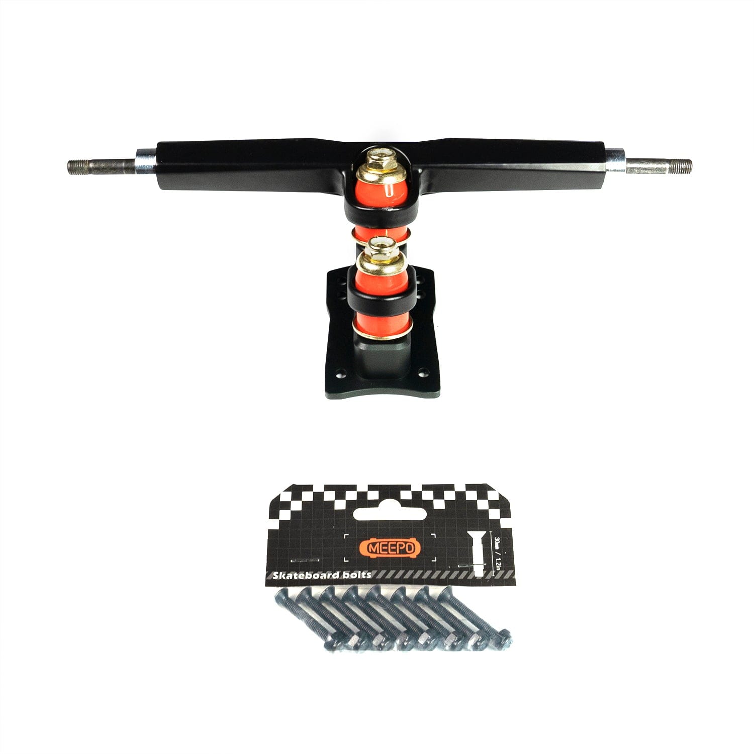 Meepo skateboard truck with mounting hardware and bushings